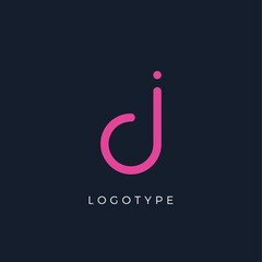 Minimalist letter d with dots, awesome monogram. Lowercase letter for modern and creative logo concept. Initials template on dark background. Vector design.