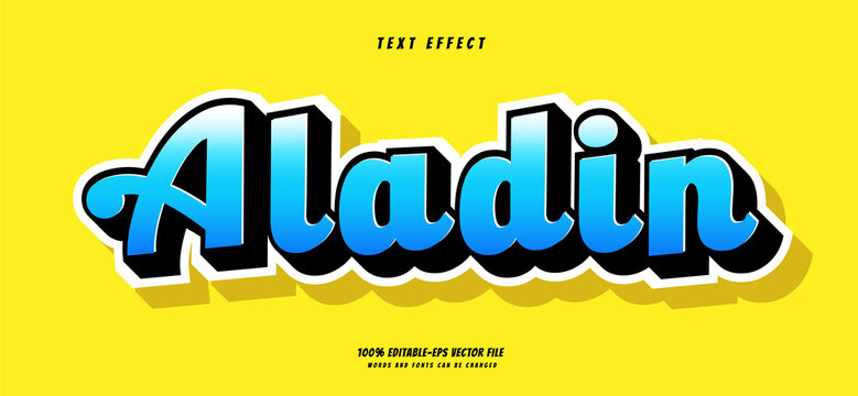 aladin text effect design vector