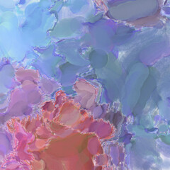 Contemporary art. Colorful texture of hand made artwork. Modern painting. Watercolor strokes on surface. Artistic background image. Abstract painting on canvas. Brushstrokes.