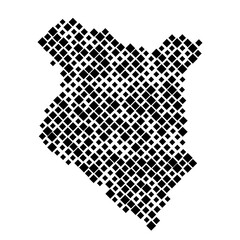 Kenya map from pattern of black rhombuses of different sizes. Vector illustration.