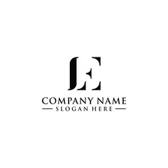 Creative LE Abstract Logo Design Ideas. Simple, Minimalist, Clean and Luxurious. - obrazy, fototapety, plakaty