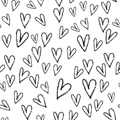 seamless valentine day pattern background from  doodle hand draw heart shape