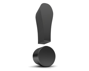 Exclamation sign exclamation mark exclamation point black 3d rendering