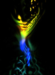 Fototapeta premium Light particle trails. Light explosion star with glowing particles and lines. Beautiful moving abstract rays background.