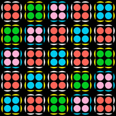 Japanese Colorful Square Plaid Vector Seamless Pattern