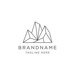 Mountain hiking club logo design template