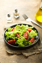 Healthy homemade salad with tomatoes