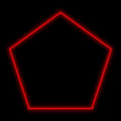 Red Glow Geometric Shapes on Black Background - Add Screen mode Element.
