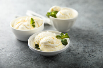 Traditional homemade vanilla ice cream