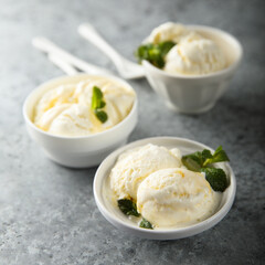 Traditional homemade vanilla ice cream