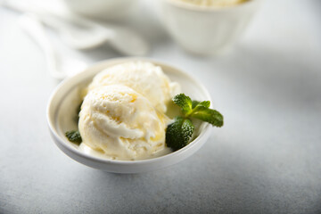 Traditional homemade vanilla ice cream