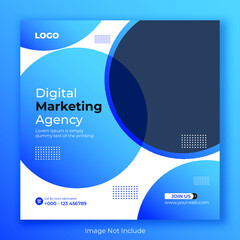 Digital business marketing banner for social media post template