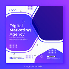 Digital business marketing banner for social media post template