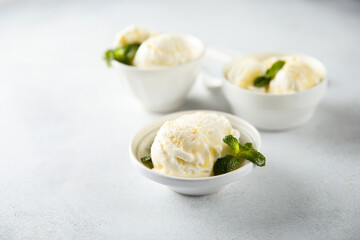 Traditional homemade vanilla ice cream