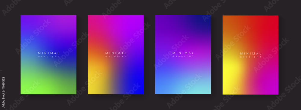 Poster abstract colorful gradient backgrounds. trendy modern fluid posters collection a4 size blurred color