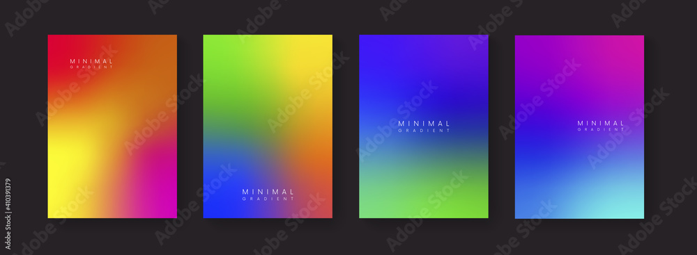 Poster abstract colorful gradient backgrounds. trendy modern fluid posters collection a4 size blurred color