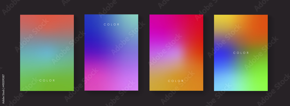 Poster Set of soft color background vector design. Abstract colorful gradient backdrops collection. Modern pattern.