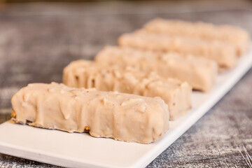 chocolate dipped ice cream bar filled