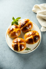 Traditional homemade hot cross buns