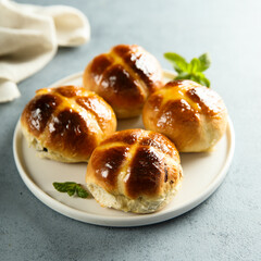 Traditional homemade hot cross buns