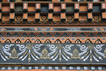 buddhist (?) pavilion in a village (jakar) in bhutan