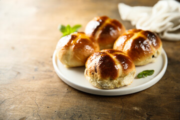 Traditional homemade hot cross buns