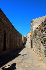 Erice, Italy, August 23, 2017 World Heritage Site, picturesque streets of the historic city