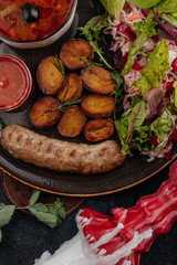 food on a dark background