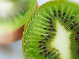 ripe kiwi fruit macrophoto for background