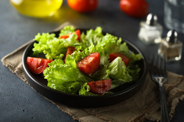 Healthy homemade salad with tomatoes
