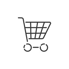 Empty shopping cart thin line icon. Outline commerce vector illustration