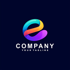 Obraz premium letter e gradient logo design