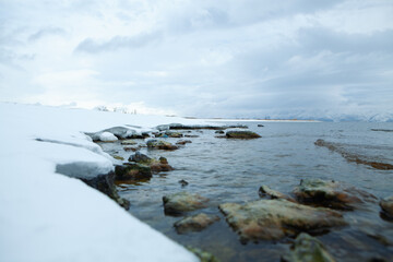 ice lake in the mountains
