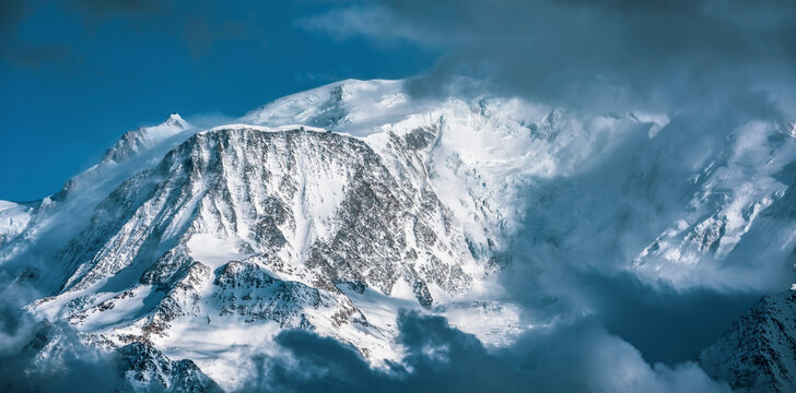 Mont Blanc chain seen from the French side