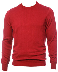 Red longsleeve jumper template isolated