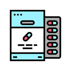 capsules package probiotics color icon vector. capsules package probiotics sign. isolated symbol illustration