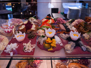 The Danish open sandwich (Smørrebrød) in Copenhagen. 