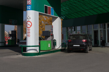 Gas station on suburban highway
