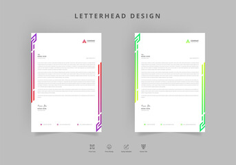 Creative letterhead professional templates design