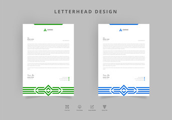 Business Simple letterhead design set of two Vector