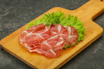 Smoked pork neck slices snack