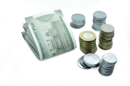 Image of Indian currency and coins