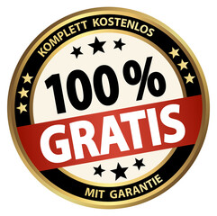 round business button - 100% gratis (german)