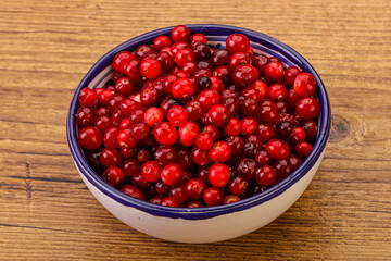 Sweet and tasty cranberry in the bowl