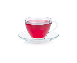 Roselle juice isolated on white background.
