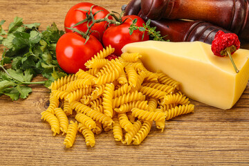 Italian pasta - raw Girandole for cooking