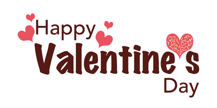 Decorative Valentine' day lettering illustration for web, graphics, card and design. Vector illustration. バレンタインデザイン、バレンタインロゴイラスト、バレンタインテキストイラスト