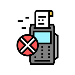 refusal payment pos terminal color icon vector. refusal payment pos terminal sign. isolated symbol illustration