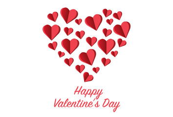 Happy Valentine's Day postcard. Congratulation.
