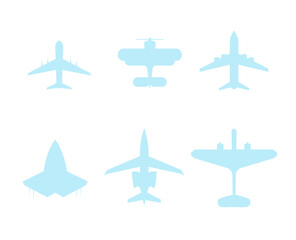 Plane symbol airplane icon set air aircraft sign flight transport collection vector illustration